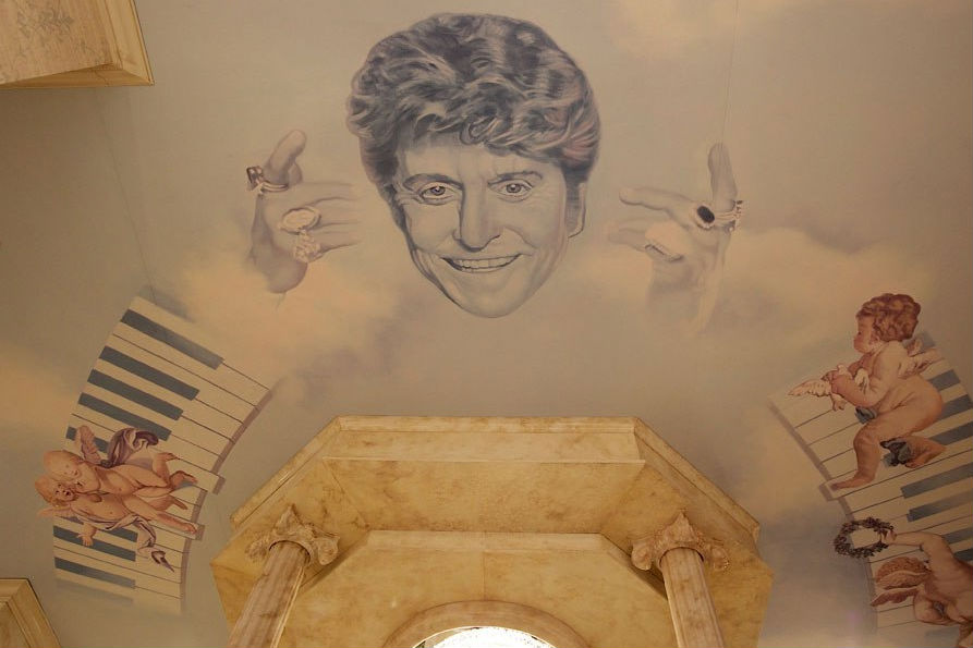 "Liberace face in Behind the Candelabra"